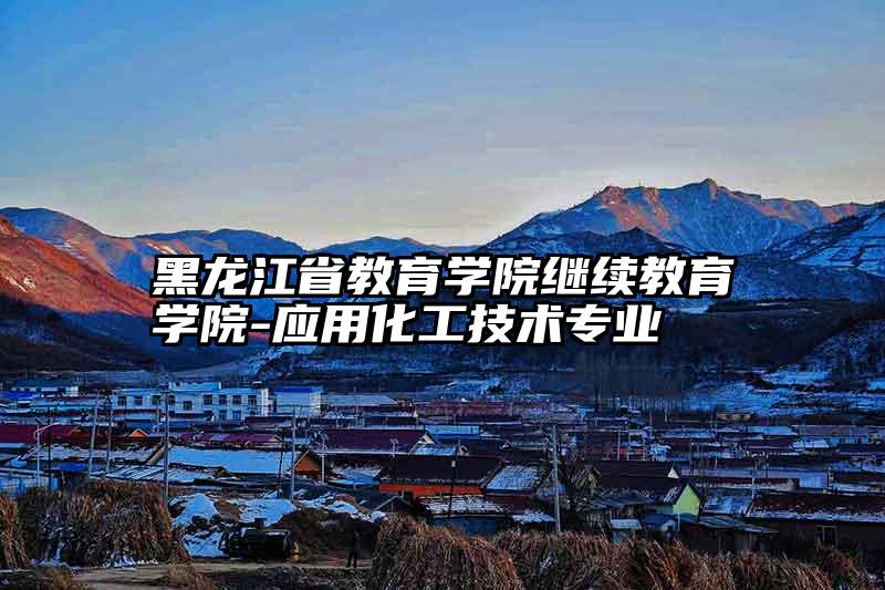 黑龙江省教育学院继续教育学院-应用化工技术专业