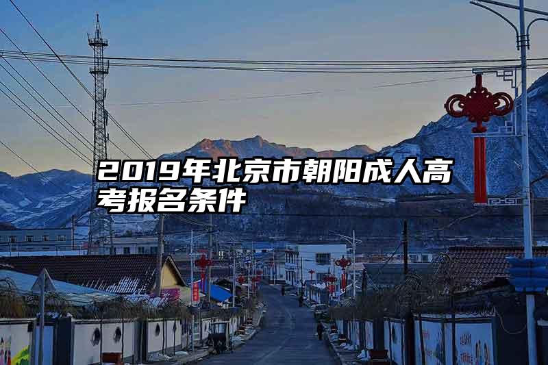 2019年北京市朝阳成人高考报名条件