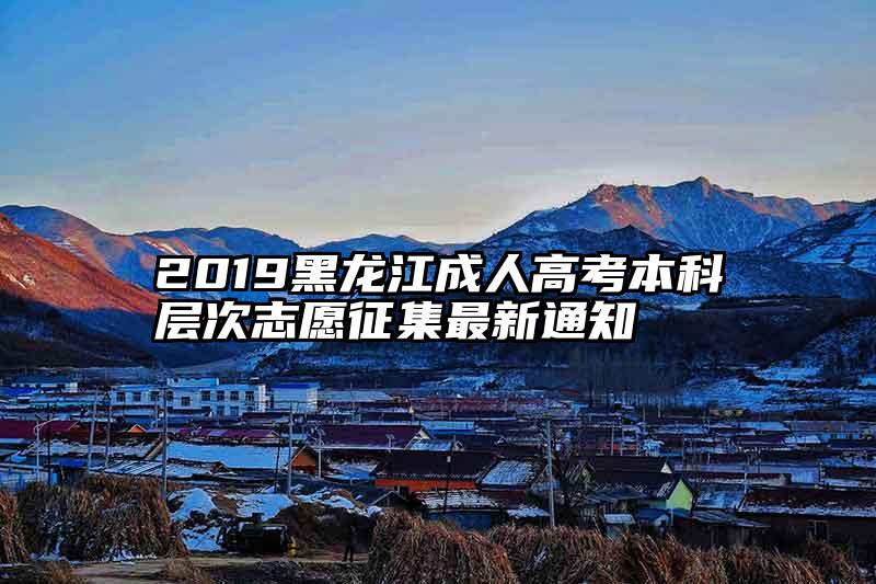 2019黑龙江成人高考本科层次志愿征集最新通知