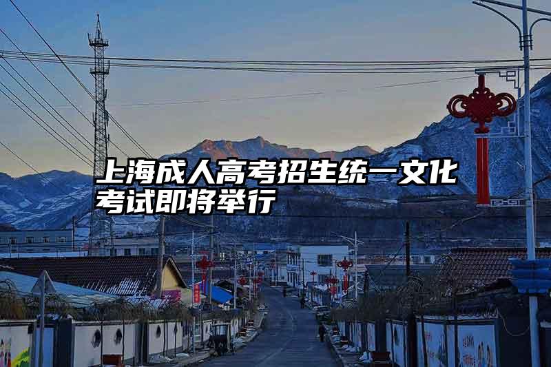 上海成人高考招生统一文化考试即将举行