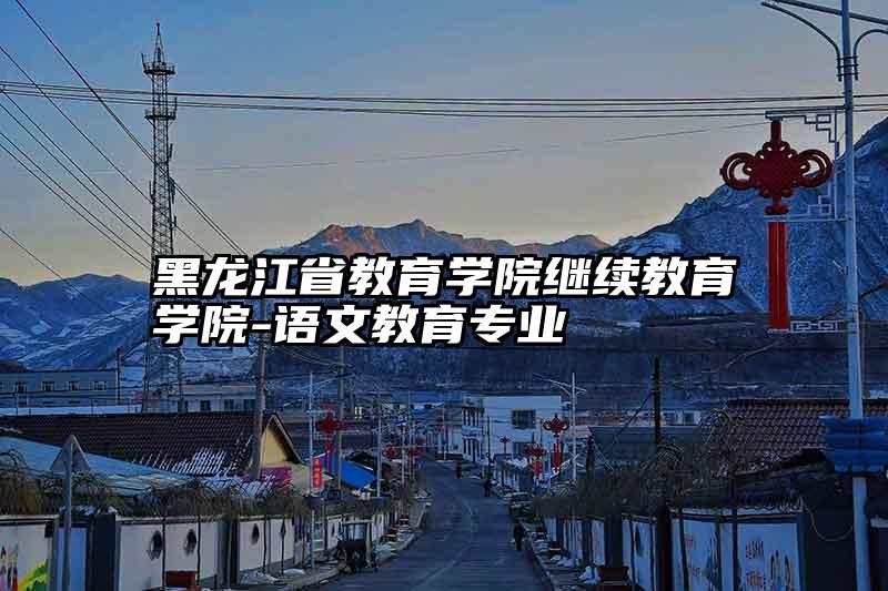 黑龙江省教育学院继续教育学院-语文教育专业