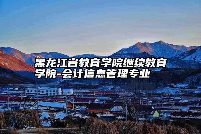 黑龙江省教育学院继续教育学院-会计信息管理专业
