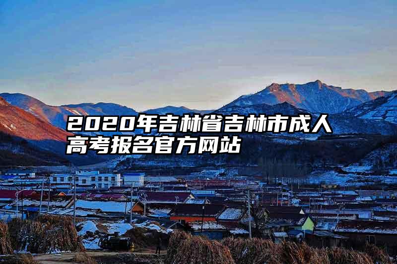 2020年吉林省吉林市成人高考报名官方网站