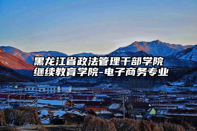 黑龙江省政法管理干部学院继续教育学院-电子商务专业
