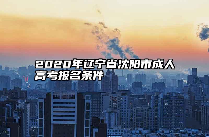 2020年辽宁省沈阳市成人高考报名条件